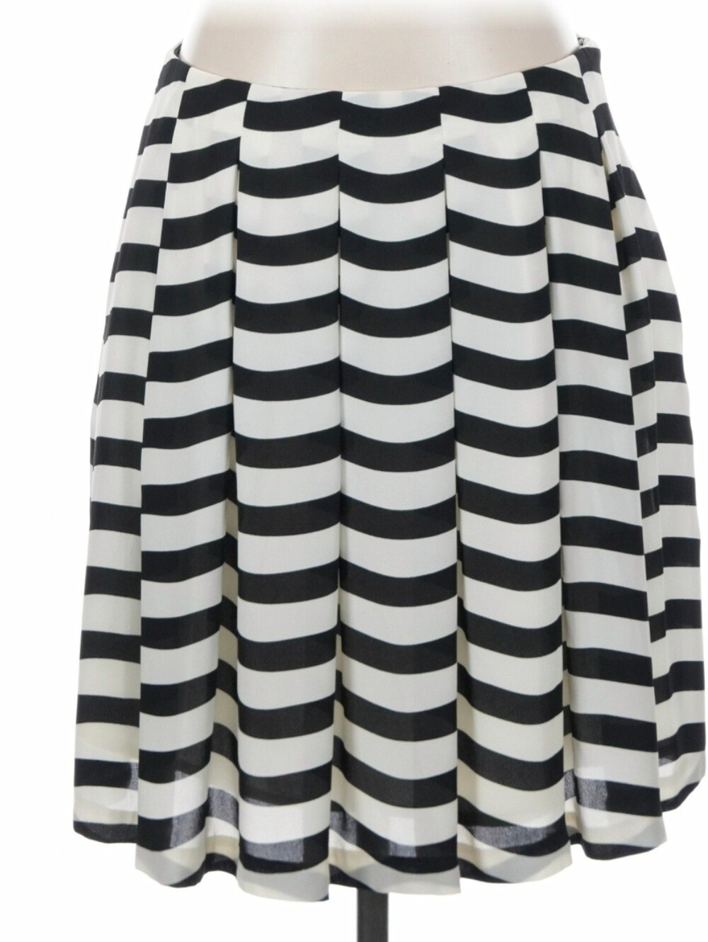Banana Republic Black and White Striped Skater Skirt
